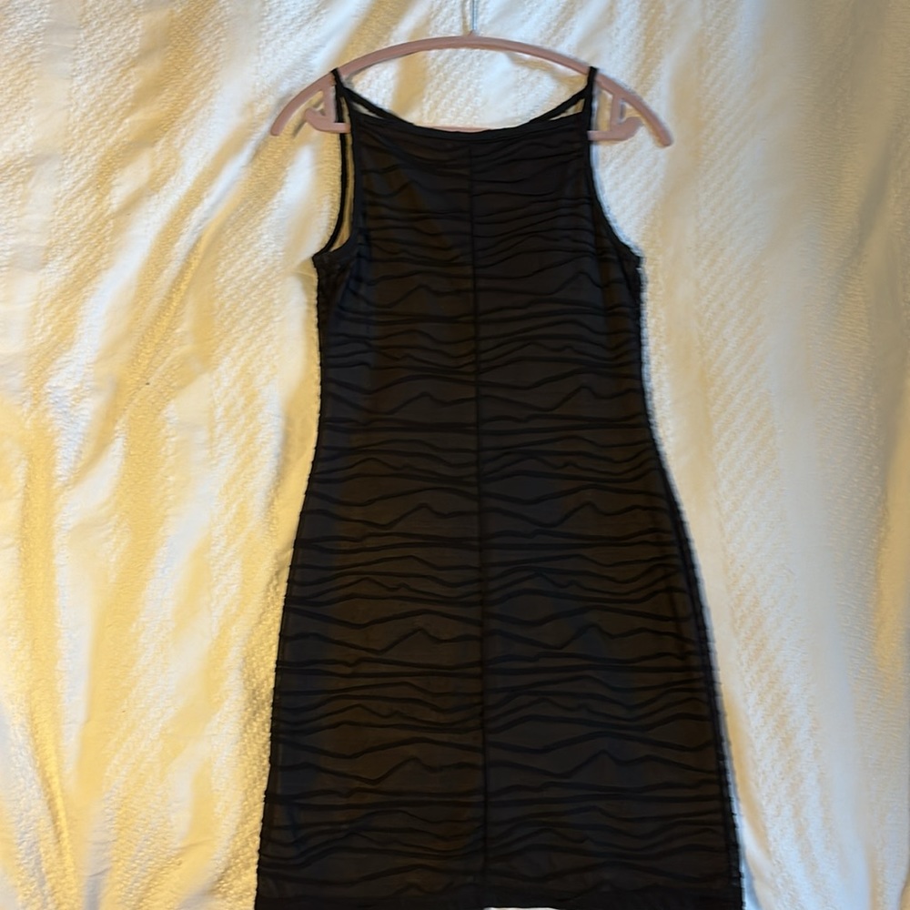 Sheer black sleeveless Barneys New York slip dress